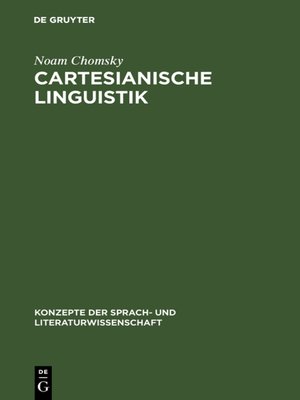 cover image of Cartesianische Linguistik